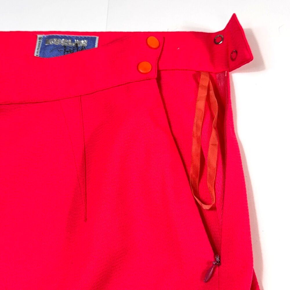 Thierry Mugler Hot Pink Pencil Skirt Womens 4 Vintage 90s French Couture Wool - Picture 5 of 10